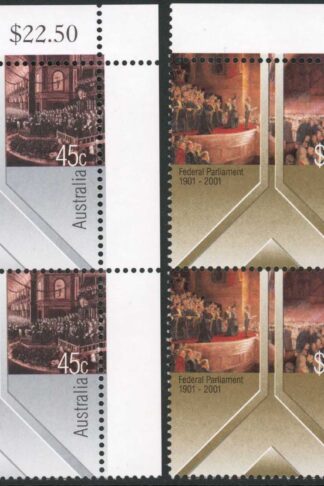 Australia SG2105/6 2001 Centenary of Federal Parliament Paintings Set in Blocks