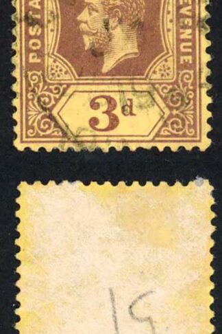 Leeward Is SG51 3d Purple on yellow wmk Mult Crown CA Cat 26 pounds