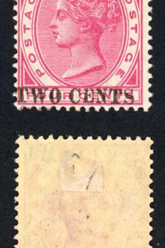 Mauritius SG118 2c on 4c Carmine Surcharge Doubled one inverted M/M Cat 90 poun