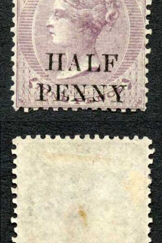 Mauritius SG76 Half Penny on 9d Dull Purple M/M Cat 28 pounds