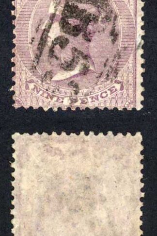 Mauritius SG51 9d Dull Purple No Wmk Fine used Cat 45 pounds