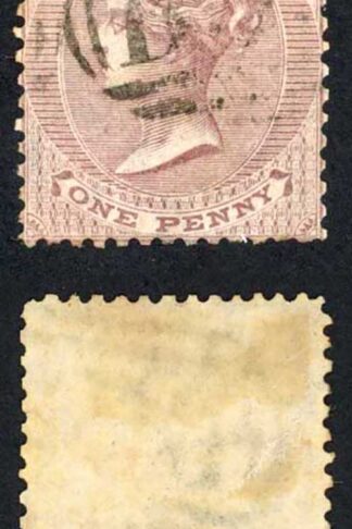 Mauritius SG56 1d Purple Brown wmk Crown CC Cat 20 pounds