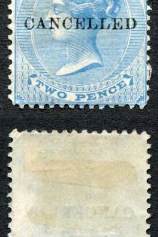 Mauritius SG59 2d pale Blue wmk CC Mint Cancelled