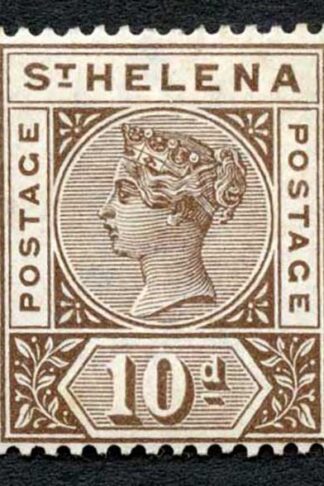 St Helena SG52 10d M/M (tone spot) Cat 28 pounds