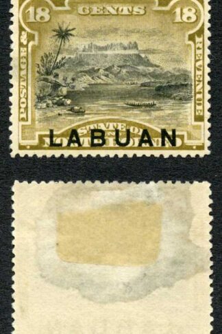 Labuan SG72 18c Olive-bistre perf 14.5 Mint Part gum Cat 55 pounds