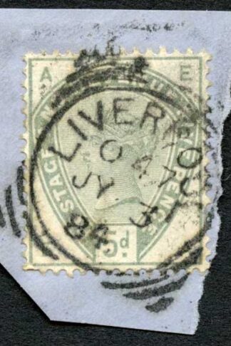 SG193 5d Lilac and Green fine used Cat 210 pounds