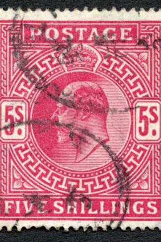 SG264 5/- Deep Bright carmine DLR Fine used Cat 220 pounds