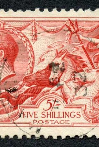 SG416 5/- Rose-red Bradbury CDS used cat 135 pounds