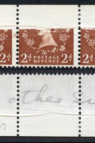Dollis Hill 2d Repair by tape leaving the top of stamp unprinted