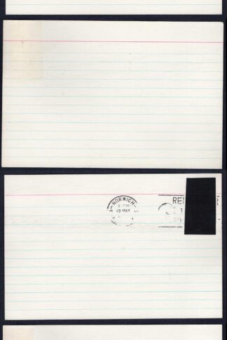 Dollis Hill Black Dummy Stamp with two 8mm Violet Phosphor Bands (2 covers)