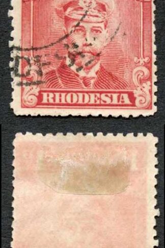 Rhodesia SG286 1d Aniline red (toned paper) Cat 26 pounds