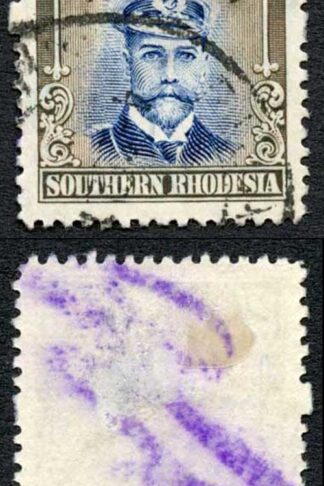 Southern Rhodesia SG13 2/6 Blue and Sepia Cat 75 pounds