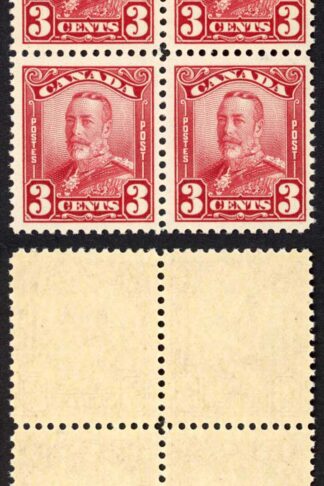 Canada SG277 3c Very Fine U/M (MNH) Block of 4 Unitrade Cat 240