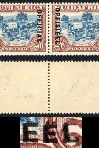 South Africa SGO19c 2/6 Official Diaeresis Flaw (English) M/M cat 1500 pounds