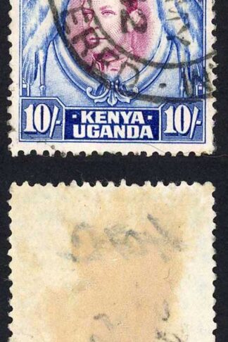 KUT SG149 10/- Purple and blue Wmk Mult Script CA Perf 13.25 Used