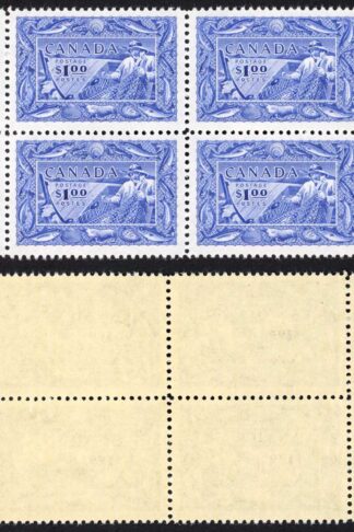 Canada SG433 One Dollar Fisherman SUPERB U/M (MNH) Block Cat 140 ++ pounds