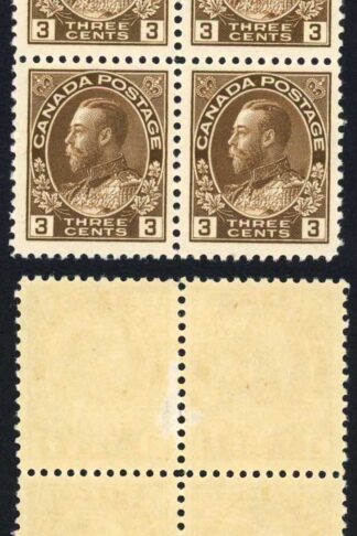 Canada SG204 3c Brown Mint Block bottom pair U/M
