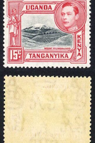 KUT SG137 KGVI 15c Black and Rose-red Wmk Mult Script CA M/M cat 45 pounds