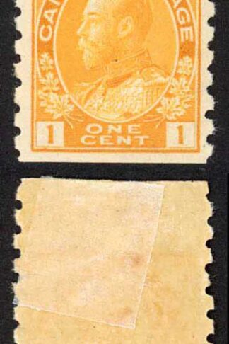 Canada SG256a 1c Chrome-yellow Die 1 Imperf between pair (tear at top) Cat 180