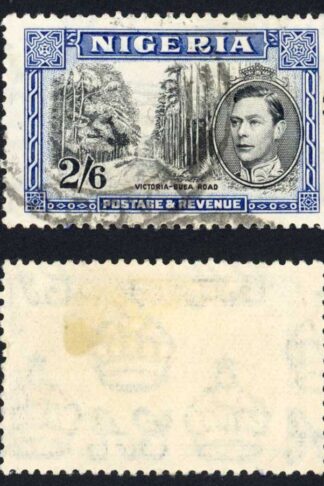 Nigeria SG58 KGVI 2/6 Perf 13 x 11.5 Fine used Cat 26 pounds