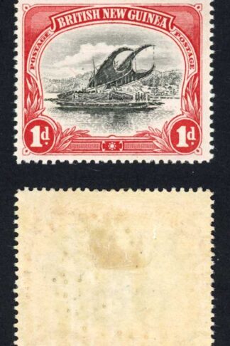 Papua New Guinea SG2 1d Black and Carmine Wmk Rosettes P14 M/M