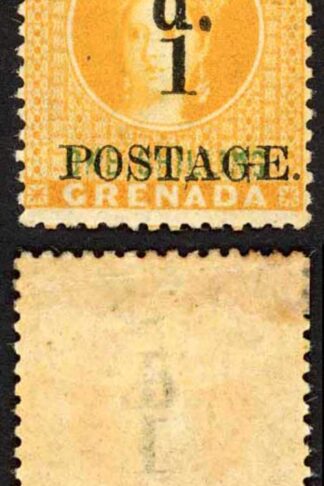 Grenada SG38 1d on 1/- Orange FRESH M/M Cat 50 pounds