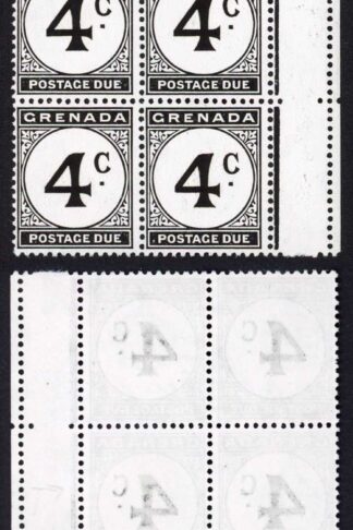 Grenada SG16a 4c Error Crown Missing (middle right stamp) U/M Cat 180 pounds