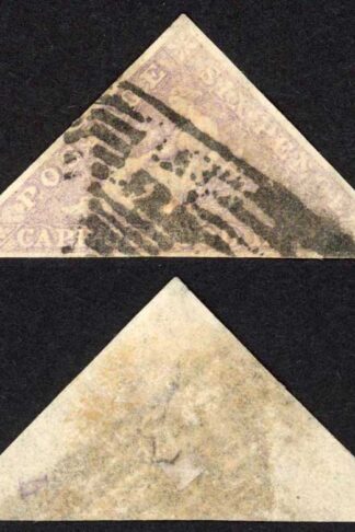 Cape 1855-63 SG7 6d pale rose-lilac used 3 margins cat 350 pounds