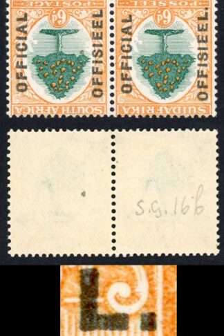South Africa Officials 1930-47 SGO16b 6d STOP on Afrikaans wmk Inv VFM