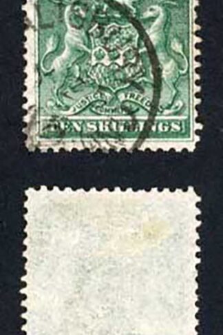 Rhodesia 1892-5 SG9 10s deep-green VFU cat 100 pounds