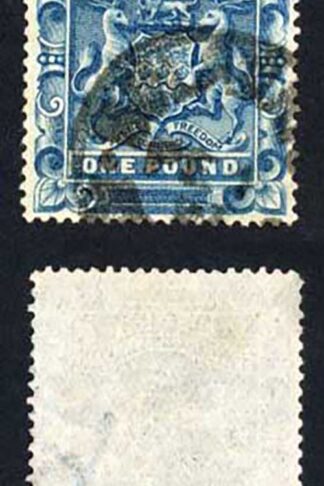 Rhodesia 1892-5 SG10 1 pound deep blue used not sure about the postmark