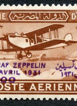 Egypt 1931 SG185 100m on 27m Zeppelin surcharge VFM cat 75 pounds