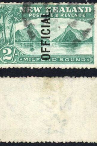 New Zealand Official 1907-11 SGO66 2s blue-green U cat 140 pounds