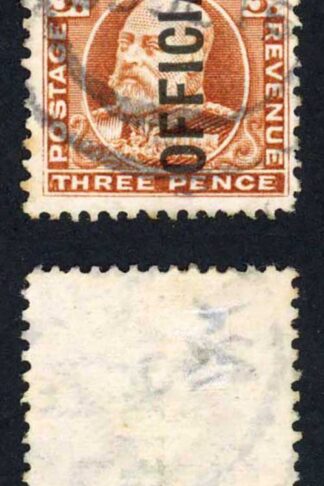 New Zealand Official 1910-16 SGO74 3d chestnut P14x13.5 FU cat 130 pounds