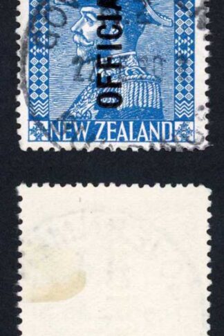 New Zealand Official 1927-33 SGO112 2s light blue VFU cat 130 pounds