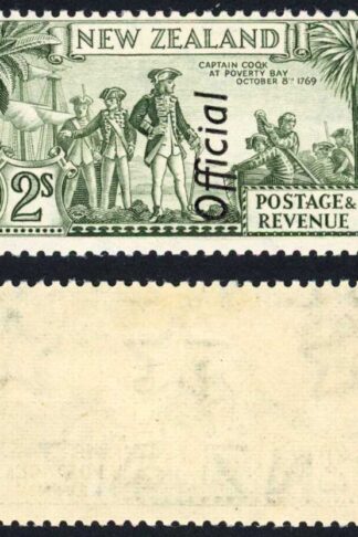 New Zealand Official 1936-61 SGO132ca 2s olive-green CAPTAIN COQK P12.5 VFM
