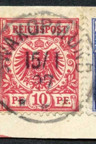 GSWA 1892-9 SGZ17a Z18a 10pf and 20pf VFU on piece SWAKOPMUND pmks