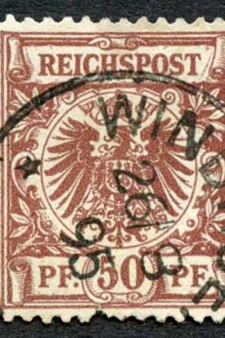 GSWA 1892-9 SGZ20a 50pf chocolate VFU WINDHOEK pmk cat 80 pounds