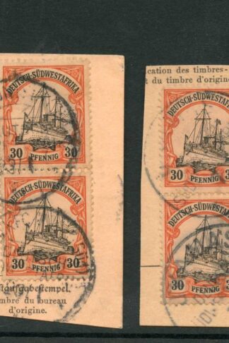 GSWA 1901 SG16 30pf no wmk VFU pairs on piece