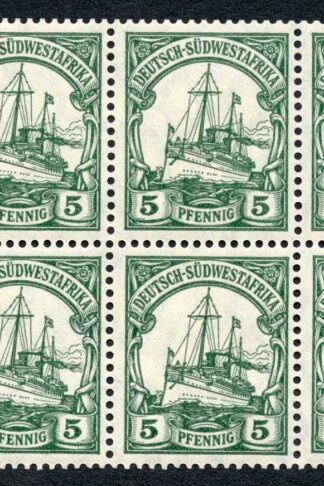 GSWA 1906-19 SG25 5pf green booklet pane of 6 wmk lozenges UM