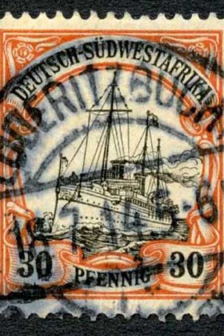 GSWA 1906-19 SG28 30pf black and orange wmk lozenges used
