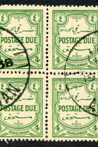 Jordan P. Due 1929-39 SGD189 4m green block of 8 VFU cat 80 pounds