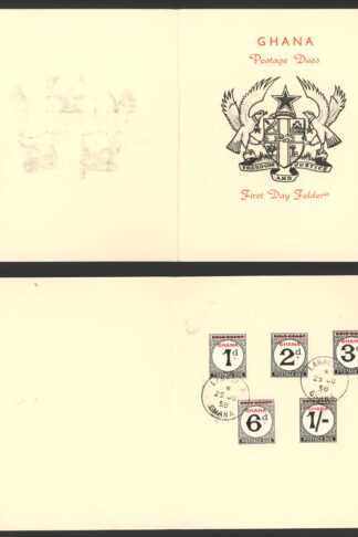 Ghana SGD9/13 Post Due Set FDC in Official Folder