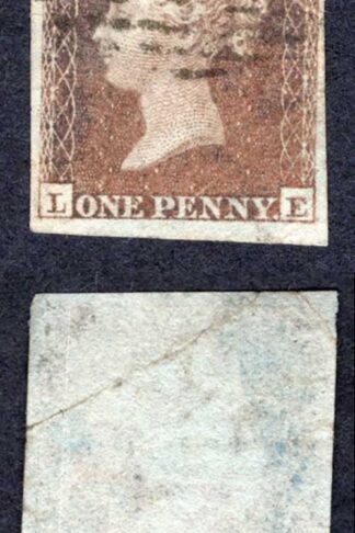 1841 Penny Red (LE) Plate 175 (creased) RPS Cert Cat 750 pounds