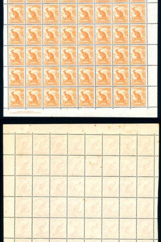 Australia SG228a 1/2d Orange No Wmk Sky Retouched and Extra Bush