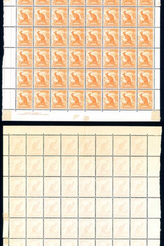Australia SG228a 1/2d No Wmk Line to kangaroos Ear and Extra Bush (Extreme)