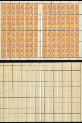 Australia 1/2d Orange No Wmk Double Pane of 160 Coil Perf