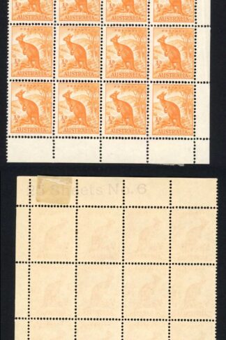 Australia 1/2d Orange No Wmk Coil block of 40