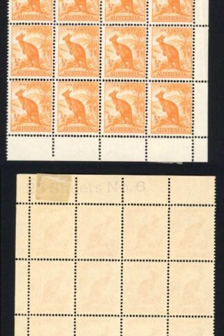 Australia 1/2d Orange No Wmk Coil block of 40