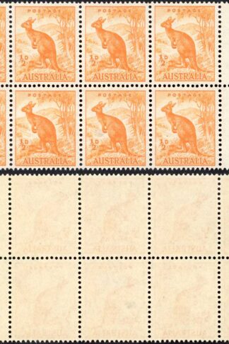 Australia 1/2d Orange No Wmk Week entry Top right (7/5) in U/M block